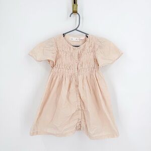 Zara Cream Smocked Puff Sleeve Sundress